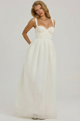 Embellished Corset Gown in White